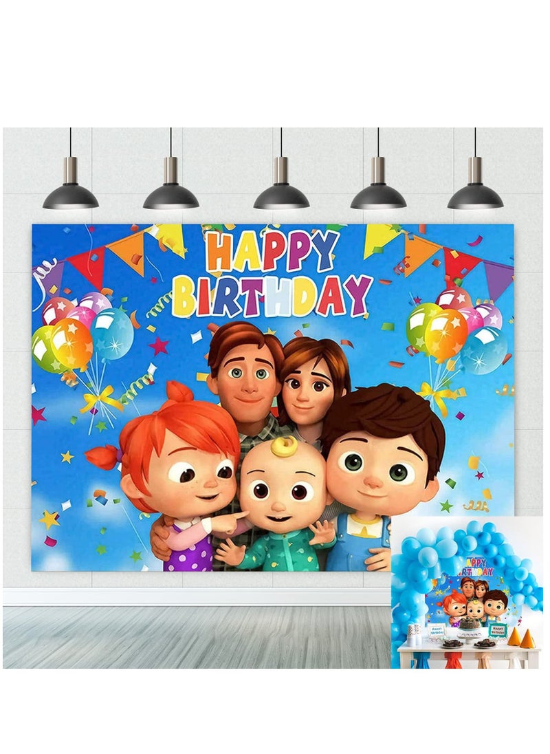 KASTWAVE Coco Cartoon Melon Birthday Party Supplies, Cartoon Family Party Backdrops Kids Happy Birthday  - Image 2