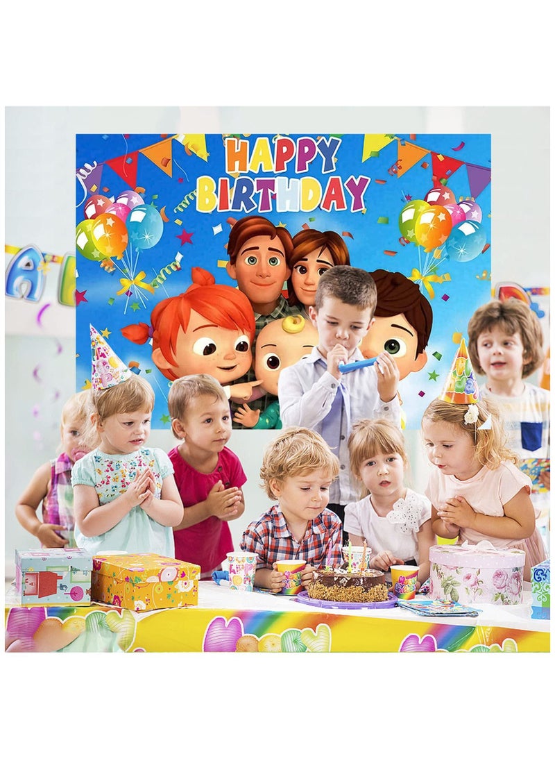 KASTWAVE Coco Cartoon Melon Birthday Party Supplies, Cartoon Family Party Backdrops Kids Happy Birthday  - Image 4