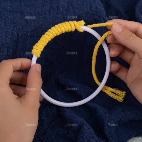 AUEAR, 30 Pack 4 Inch Plastic Dream Catcher Rings Round Wrapping Floral Macrame Charms Ring for Home DIY Craft Wedding - Image 5