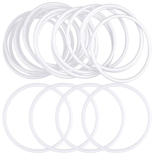AUEAR, 30 Pack 4 Inch Plastic Dream Catcher Rings Round Wrapping Floral Macrame Charms Ring for Home DIY Craft Wedding - Image 1
