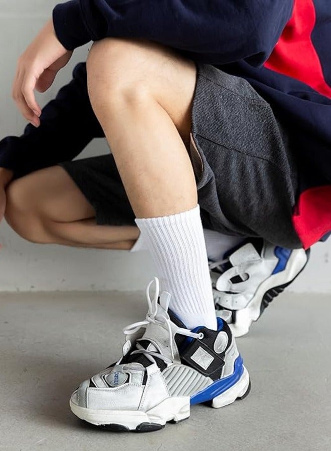 DUNISO 5 Pairs Womens Crew Socks Casual Athletic Gym LightWeight Thin Cotton Socks，Comfort Breathable Socks，Non-Slip，White - Image 5