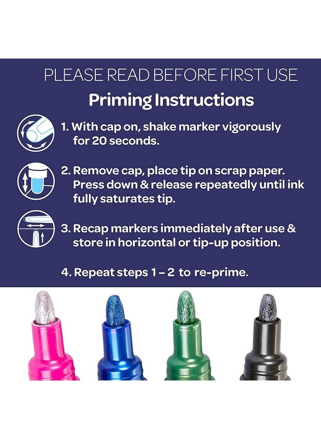 Crayola Metallic Outline Markers, Assorted Colors, Art Supplies, 4 Count - Image 3