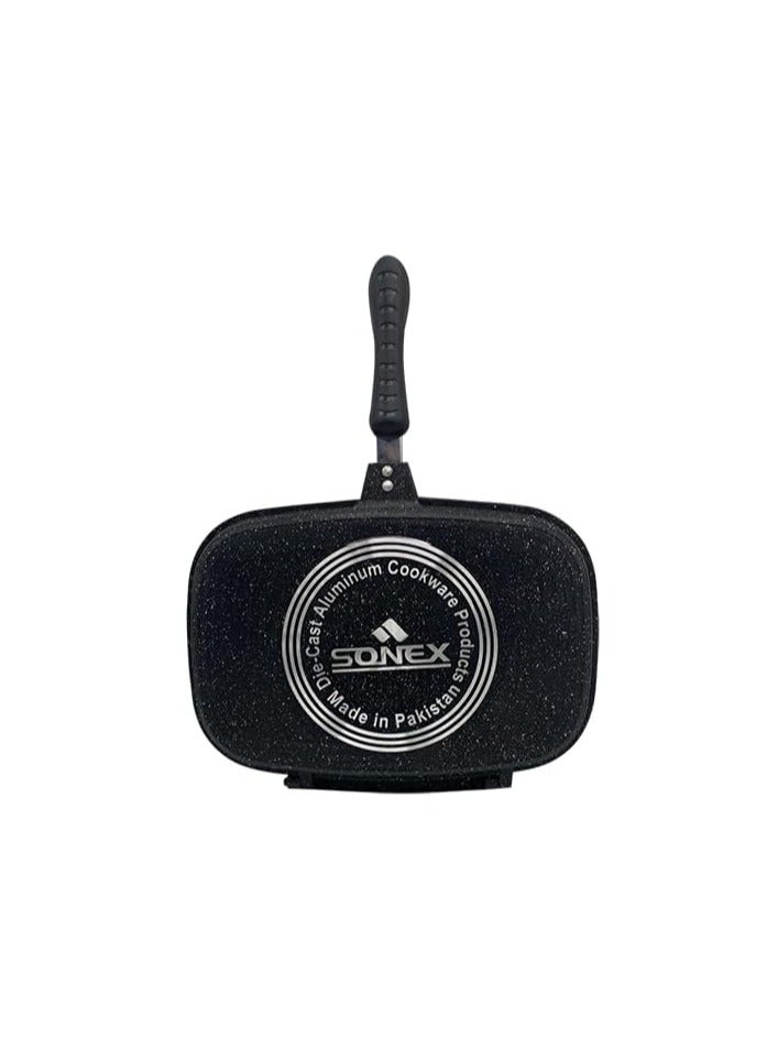 SONEX Die Cast Double Grill Pan 30cm, Ceramic Coating with Extra Rubber - Image 2