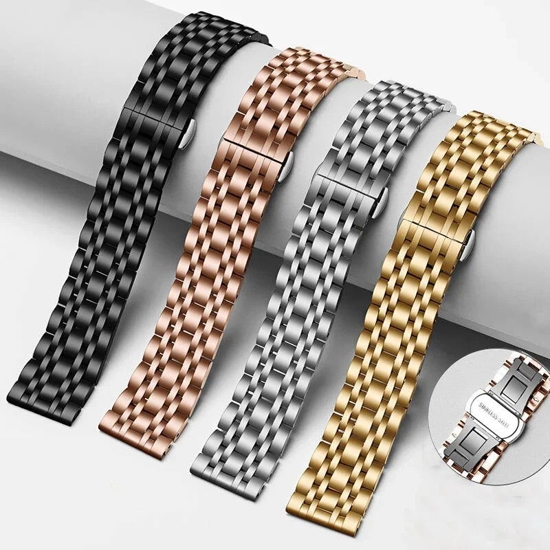 Bluejw 10 12 14 16 18 20 22mm Butterfly Buckle Solid 316 Stainless Steel Watch Band Bracelet - Premium Replacement Strap - Image 3