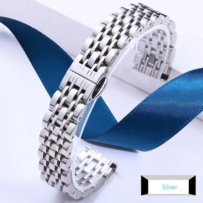 Bluejw 10 12 14 16 18 20 22mm Butterfly Buckle Solid 316 Stainless Steel Watch Band Bracelet - Premium Replacement Strap - Image 1
