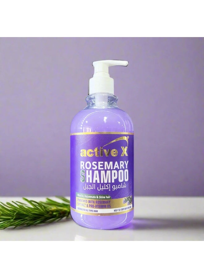 Activex Rosemary Shampoo 500ml – Gentle Cleanse for Healthy, Vibrant Hair, Nourishing Hair Care for All Hair Types