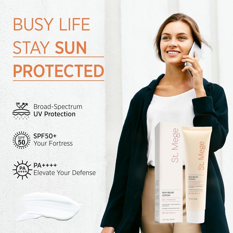 St. Mege Rice Korean Lightweight Sunscreen - Daily 50+ PA++++ Travel Size Sunscreen Lotion - Reef Safe, Asian Skincare Sunblock - Image 3
