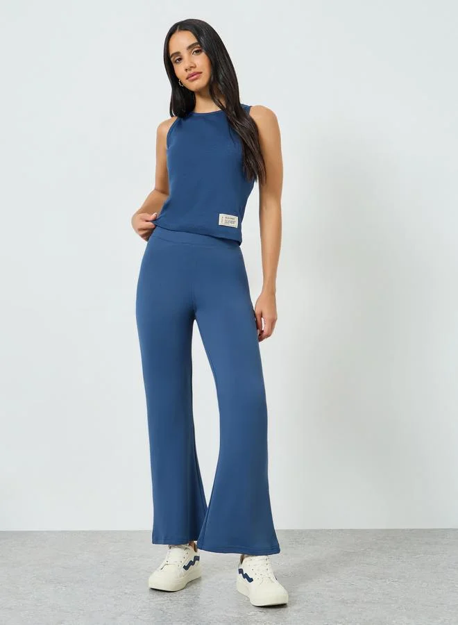 Styli Women Blue Flared Joggers