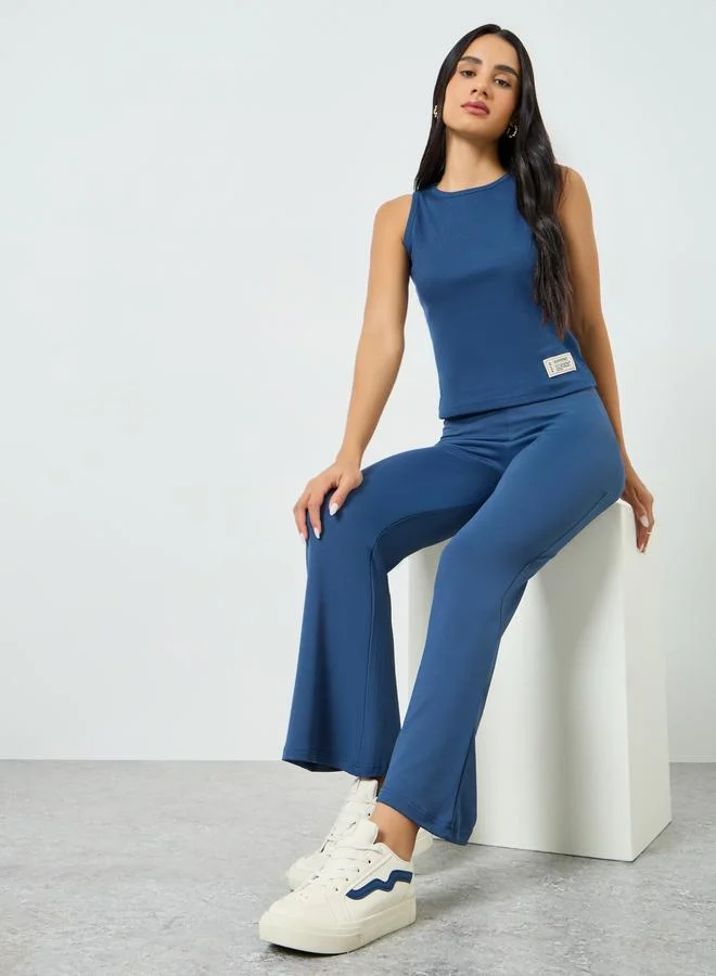 Styli Women Blue Flared Joggers