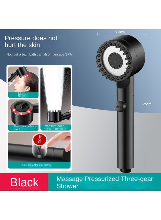 Direct Bathroom Shower Spray Massage Large Rainfall Handheld Shower Head With Three-speed Adjustment - Image 1