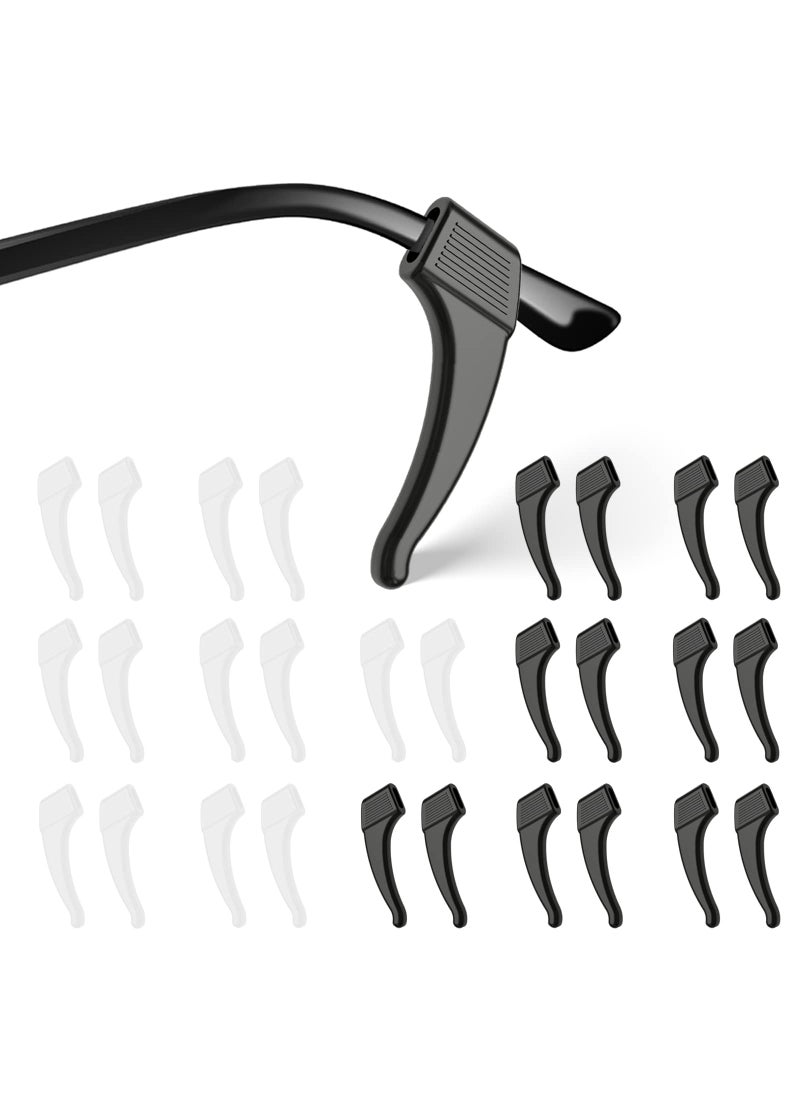 SMARTTOP SMARTTOP 16Pairs AntiSlip Eyeglass Ear Grips Hook Comfortable Silicone Elastic Eyeglasses Temple Tips Sleeve HolderFor Eyeglasses Sunglasses Spectacles Glasses Reading 8 Black  8 Clear 