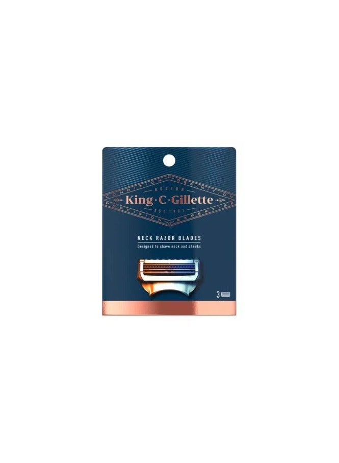 King C. Gillette Men’s Neck Shaving Razor Blades, Pack of 3 Refills