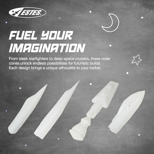 Estes 3173 5-Pack of Sci-Fi Nose Cones, Model Rocket Nose Cones, Rocket Model Accessories for Ages 10+ - Image 4
