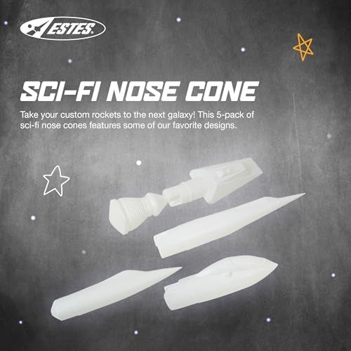 Estes 3173 5-Pack of Sci-Fi Nose Cones, Model Rocket Nose Cones, Rocket Model Accessories for Ages 10+ - Image 2