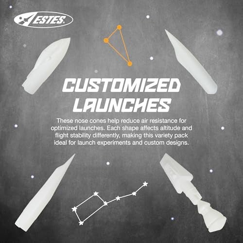 Estes 3173 5-Pack of Sci-Fi Nose Cones, Model Rocket Nose Cones, Rocket Model Accessories for Ages 10+ - Image 5