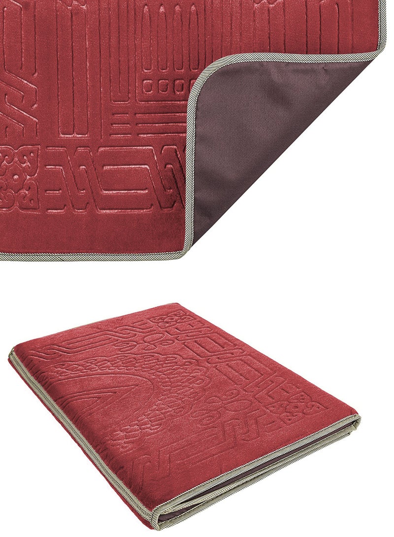 Foldable Islamic Praying Mat with Back Rest Prayer Rug with Carrying Bag Portable Cushioned Prayer Rug for Salah Size 110 X 53 Cm - Image 3