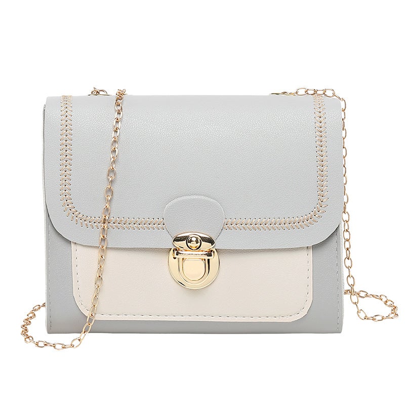 2020 Korean Version Of The New Fashion Joker Ins Color Matching Small Square Bag Shoulder Messenger Bag Chain Women'S Bag - Image 1