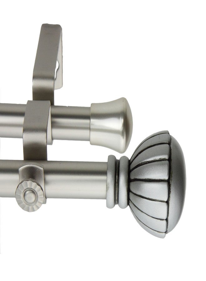 Rod Desyne Magnolia Double Window Set Curtain Rod, 48"-84", Satin Nickel - Image 2