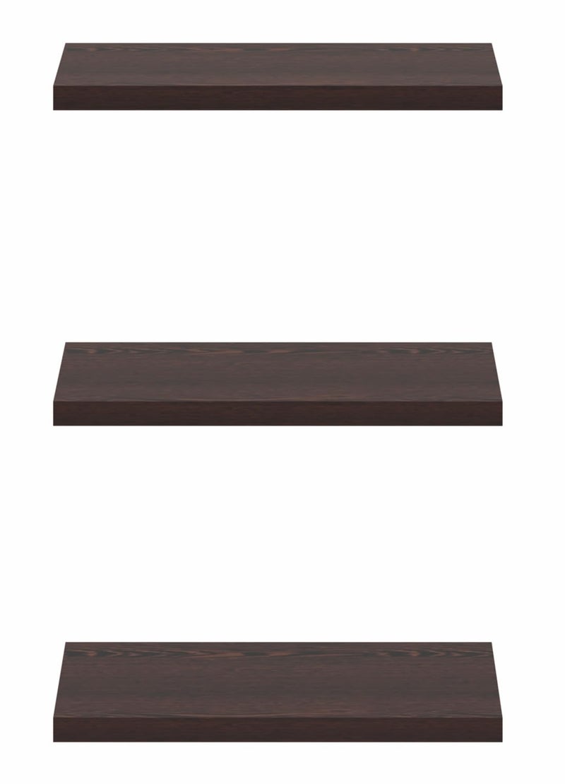 Madhuran MDF Wood Wall Mount Home Decor Shelf Tier 3 (Matte, Wenge) / Multipurpose Bedroom Living Room - Image 2