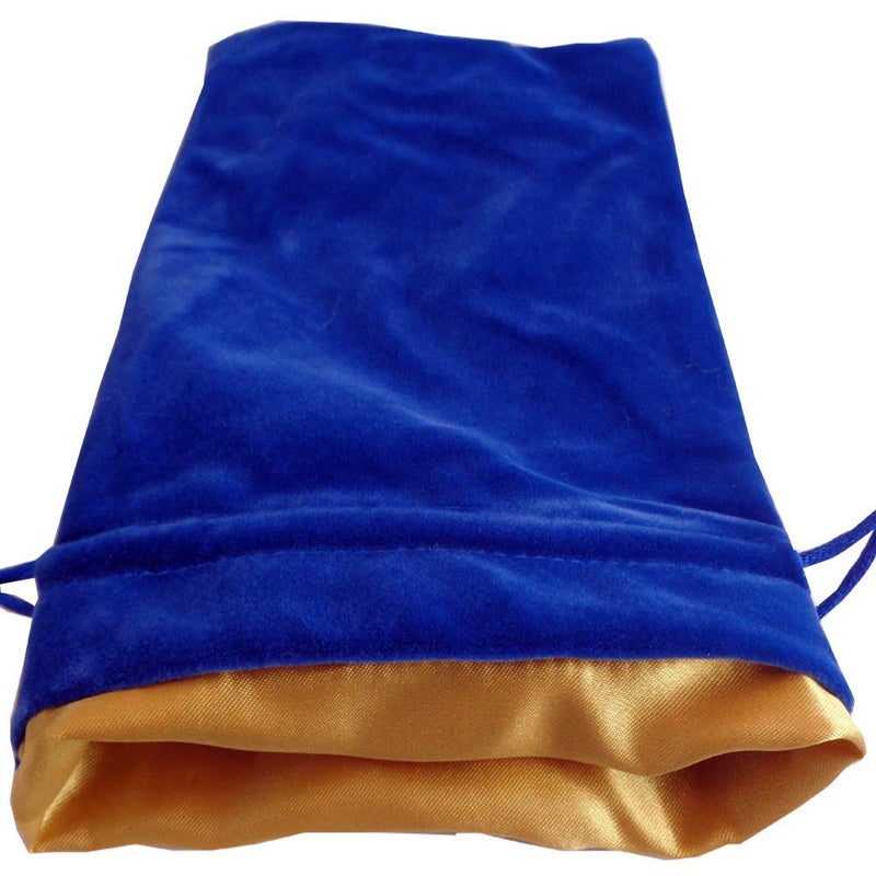 Metallic Dice Games Velvet Dice Bag with Satin Liner 4"x6", Blue Velvet Dice Bag with Gold Satin - Image 4