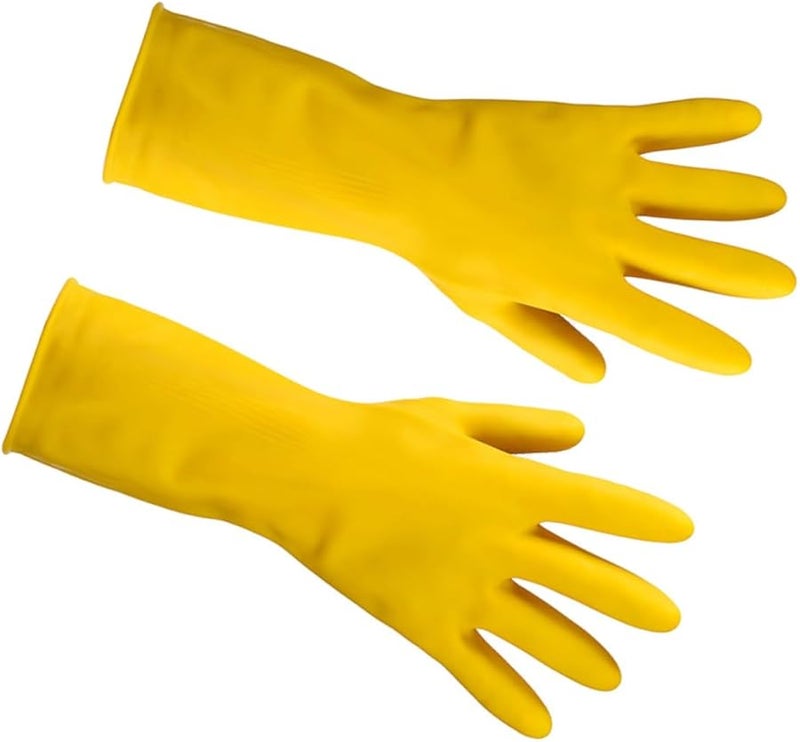 Reusable Waterproof Skid Proof Dishwashing Gloves Comfortable Grid Design - Image 1