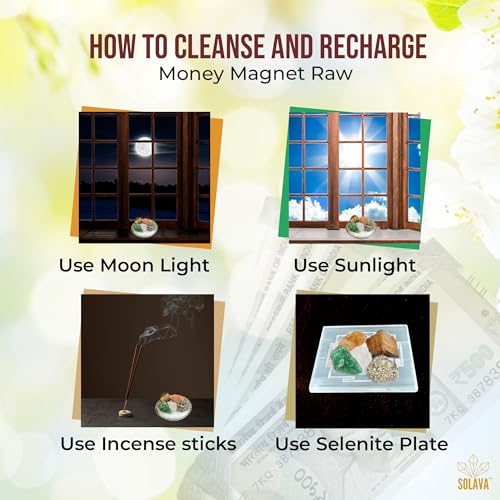 SOLAVA Money Magnet Raw Crystals - Original Certified Pyrite Stone, Citrine, Green Aventurine Stone, Tiger Eye, Clear Quartz Money Attraction Stone Crystals for Fame, Money, Financial Abundance, & Success - Image 5