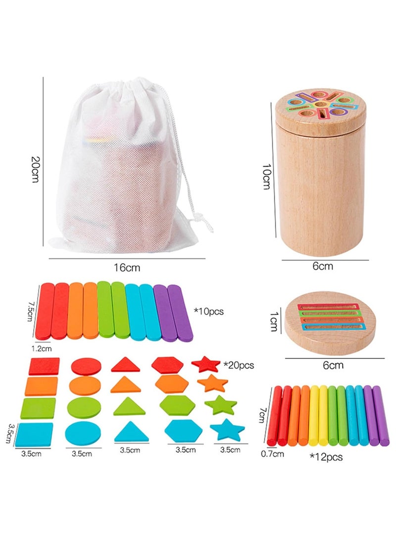 Soofam 3 in 1 Montessori Toys for 1 2 3 Year Old,Wooden Color Sorting Learning Toys for Toddlers,Fine Motor Skills,Preschool Learning Educational Matching Games,Sensory for Toddlers 1-3 - Image 5