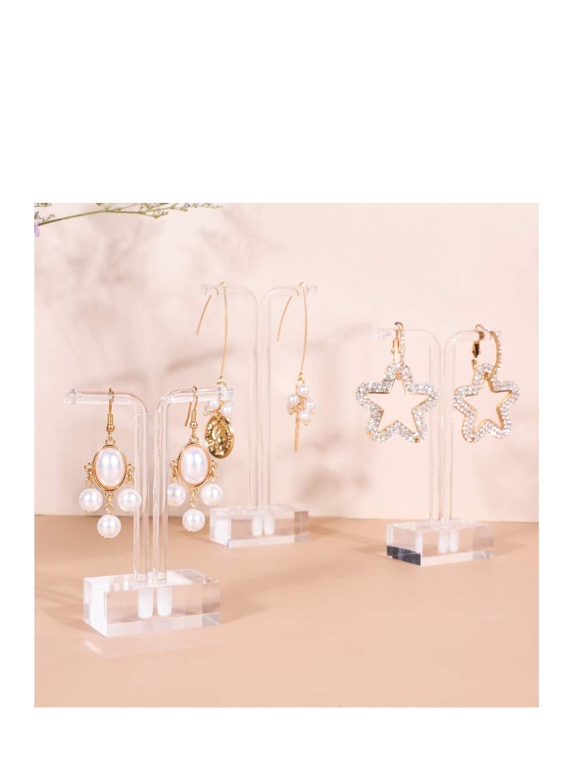 Excefore - Acrylic 3pcs Earring Display Stand Clear Earring Holder Earring Display Photography Props (Acrylic Earring T Stand - 3pcs) - Image 1