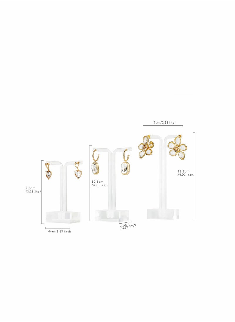 Excefore - Acrylic 3pcs Earring Display Stand Clear Earring Holder Earring Display Photography Props (Acrylic Earring T Stand - 3pcs) - Image 1