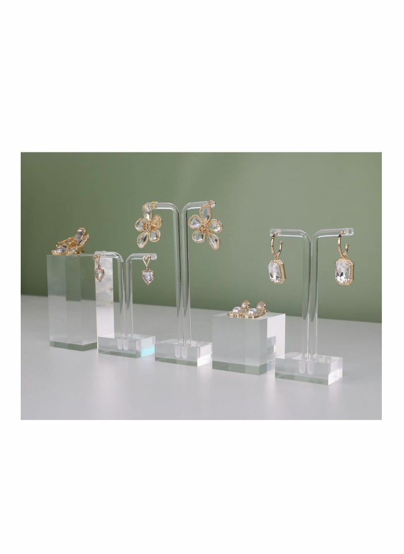Excefore - Acrylic 3pcs Earring Display Stand Clear Earring Holder Earring Display Photography Props (Acrylic Earring T Stand - 3pcs) - Image 1