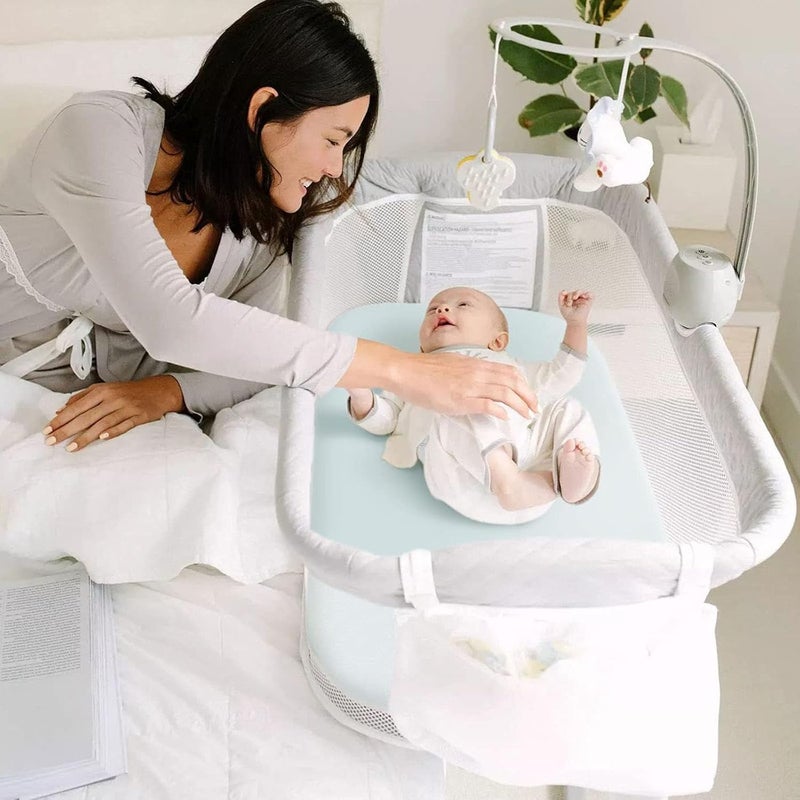 KASTWAVE 2 Pack Moses Basket Fitted Sheets - Breathable Microfibre Muslin Baby Bassinet Sheets - Image 2