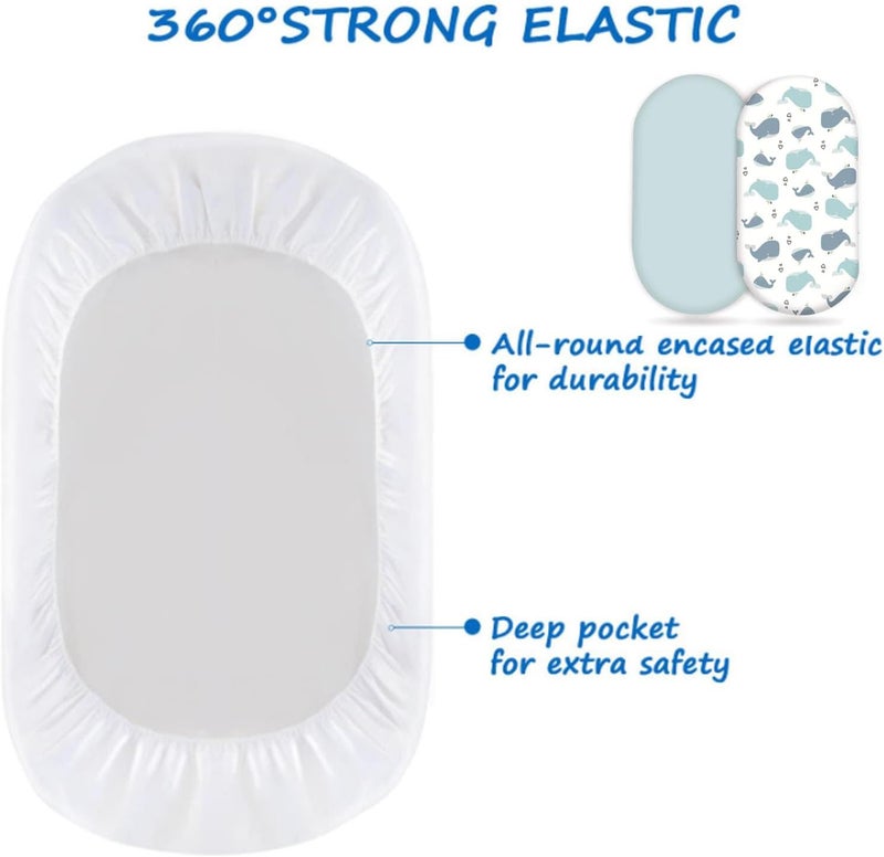 KASTWAVE 2 Pack Moses Basket Fitted Sheets - Breathable Microfibre Muslin Baby Bassinet Sheets - Image 5