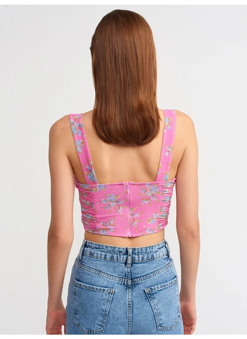 Dilvin 20130 Corset Look Top-Pink