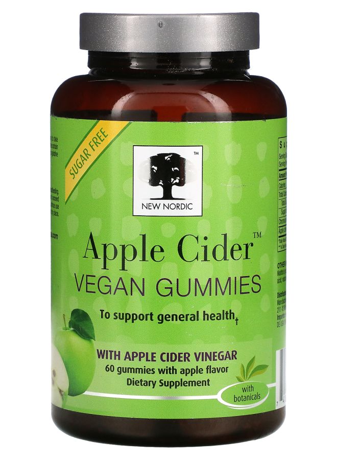 New Nordic Apple Cider Vegan Gummies Apple 60 Gummies