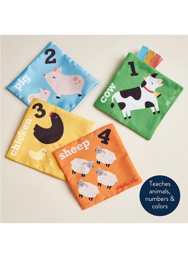 Itzy Ritzy Itzy Ritzy Sensory Scarves - Farm-Themed Put-and-Take Scarf Toy for Babies & Toddlers; Teaches Animals, Numbers, Colors & Textures; Features Soft Satin Scarves with Crinkle Sounds (Farm)  - Image 5