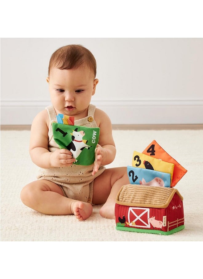 Itzy Ritzy Itzy Ritzy Sensory Scarves - Farm-Themed Put-and-Take Scarf Toy for Babies & Toddlers; Teaches Animals, Numbers, Colors & Textures; Features Soft Satin Scarves with Crinkle Sounds (Farm)  - Image 2