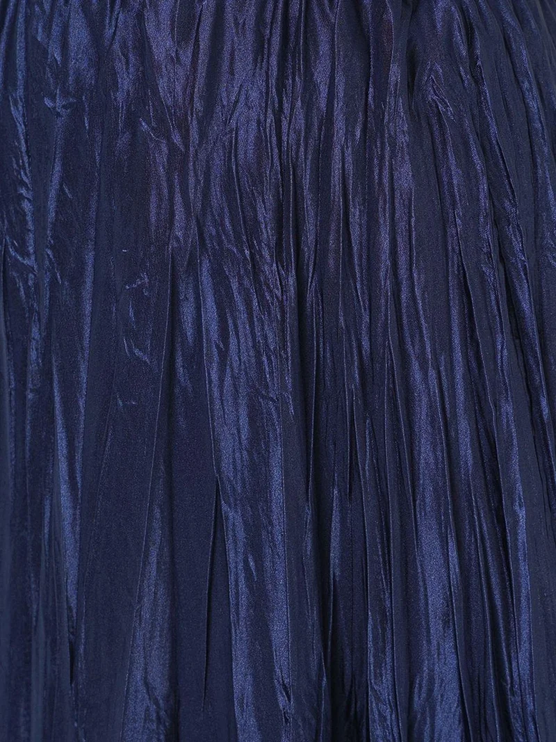 Big Dart Navy Blue BDART Textured Maxi Skirt with Elastic Waist for Women | Best Price UAE