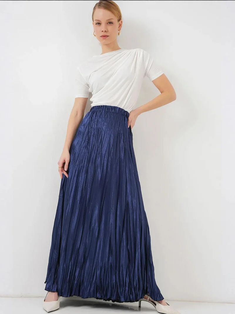 BIG DART BDART Textured Maxi Skirt with Elastic Waist