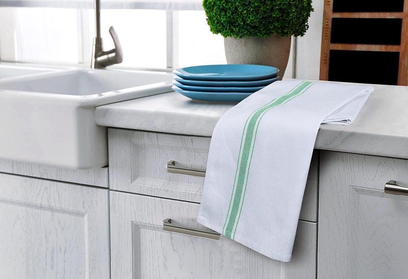 Utopia Towels - 12 Pack Dish Towels - 100% Cotton (38 x 64 cm) Kitchen Towels, Bar Cloth and Tea Towels for Catering, Drying, Cleaning and Washing (Green) - Image 3
