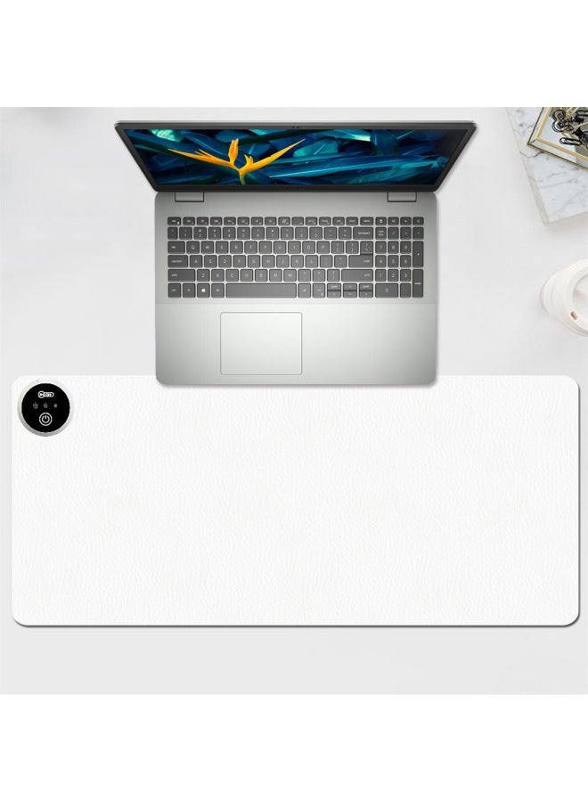 Loquat Funny Black Cat Pumpkin Super Large Dirty-Resistant Mouse Pad DIY Heating Warm Table Pad Office Game Heating Pad-Color:400x900x2mm-Pattern:White - Image 1