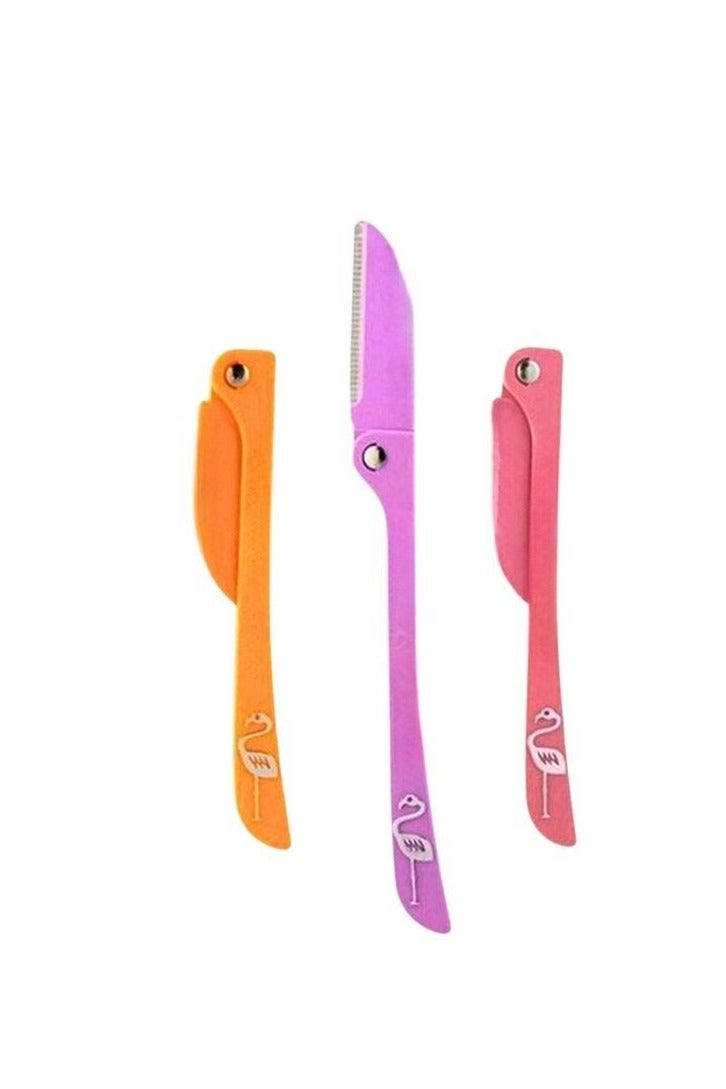 FLAMNGO 3-Piece Flamingos Ladies Razor For Facial And Body Hair Yellow/Pink/Purple (Original) - Image 2
