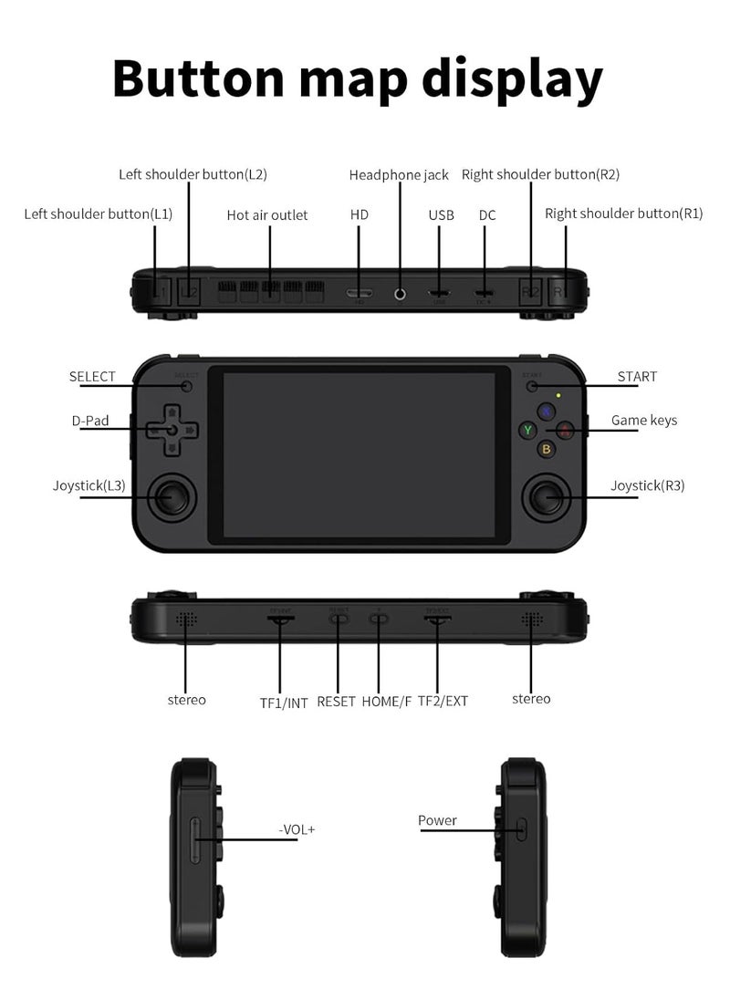 ANBERNIC  - RG552 Handheld Android/Linux Dual System Game Console, High-Speed EMMC 5.1, Built-in 6400 mAh Battery, 5.36-inch Touch Screen (16+128GB, 21000+ Games, Black) - Image 1