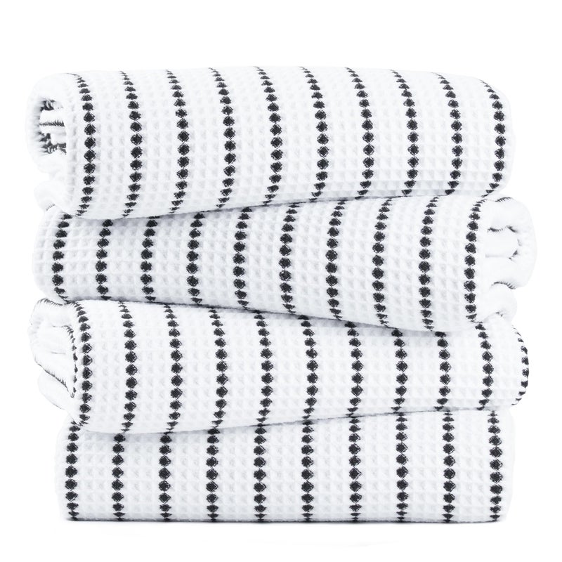 POLYTE 430 GSM Microfiber Oversize Quick Dry Lint Free Bath Towel, 60 x 30 in, 4 Pack (Waffle Weave) - Image 1