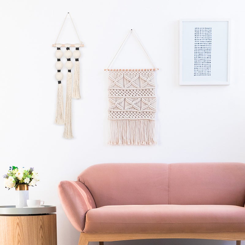 Macrame Wall Hanging: Boho Wall Art Decor - Macrame Tapestry Boho Decoration - Hanging Ornament For Nursery Bedroom Living Room - Image 1