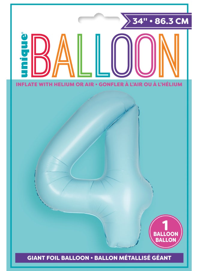 Unique 34" Matte Blue 4 Foil Balloon - Image 2