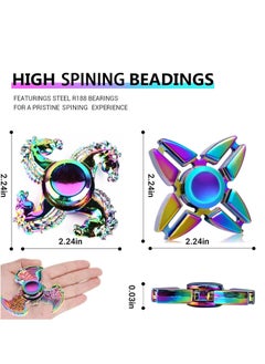 Rightsure Fidget Spinner Toy, Metal Finger Hand Spinner Thor Hammer 2 in 1 Fingertip Gyro Fidget Keychain Infinity Cube Stress Relief Toy Mini Gadget for Stress Relief for 3-12+ Years (B:8PCS)  - Image 2