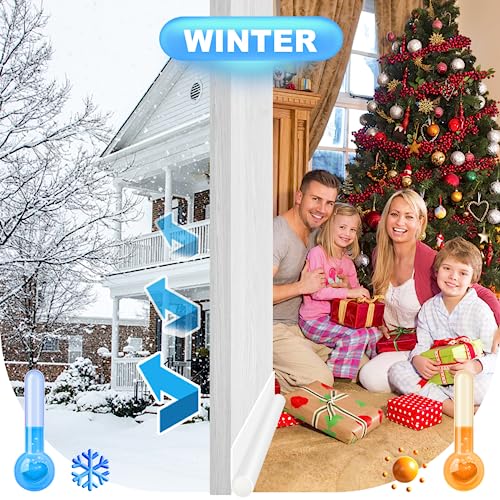 HomeProtect Under Door Draft Stopper Weather Stripping Door Seal Door Sweep Reduce Cold Air Front Soundproof Draft Blocker for Bottom of Door Suitable for Interior/Exterior,White - Image 2