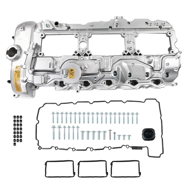 طقم غطاء صمام الألمنيوم WATERWICH N55 متوافق مع BMW 2010-2017 335i 535i 530i 640i 435i 740i 740Li X1 X3 X4 X5 X6 بديل لرقم 11127570292
