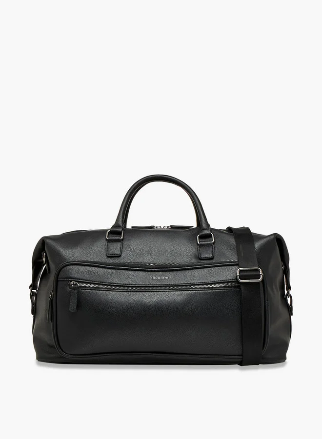 دوتشيني Textured Duffle Bag with Detachable Strap and Double Handle