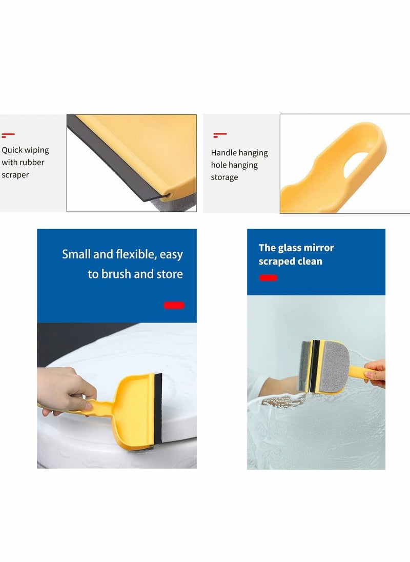 واي آند دي Glass Cleaning Brush, 2 in 1 Portable Double Sided Window Squeegee Tool Washing Equipment Sponge Automobile Wiper, Scrubber for Car and Household  - Image 5